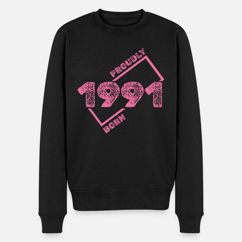Geboren 1991 - Männer Premium Bio Pullover - Schwarz