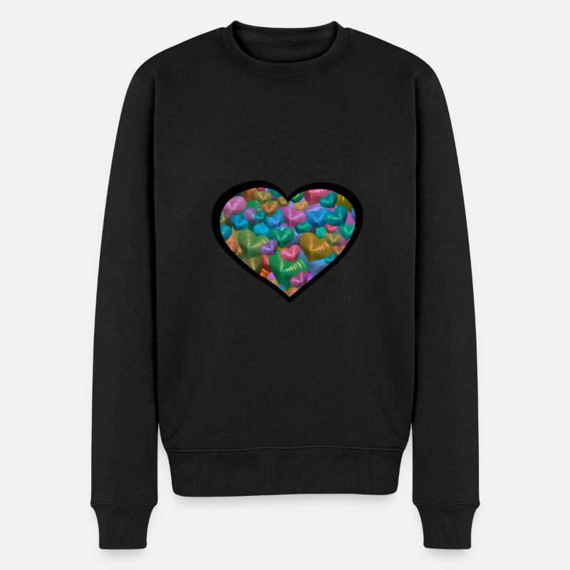 Coeurs Coeurs Sincère Anniversaire Saint-Valentin - Pull Premium bio Homme - noir