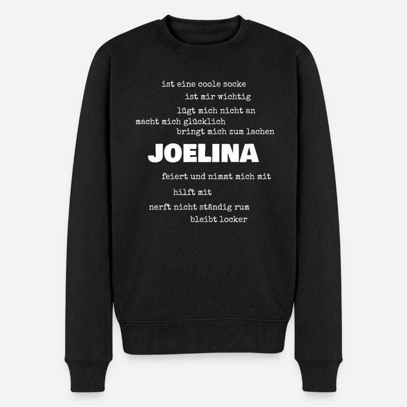 Sprueche Joelina - Männer Premium Bio Pullover - Schwarz