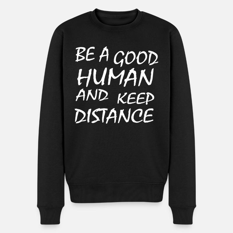 Distanciation sociale - Pull Premium bio Homme - noir