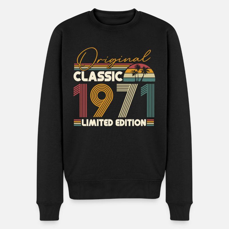 Jahrgang 1971 geboren Geburtstag Retro - Männer Premium Bio Pullover - Schwarz