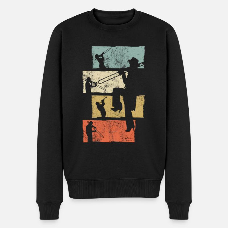 Posaune Musikinstrument - Männer Premium Bio Pullover - Schwarz