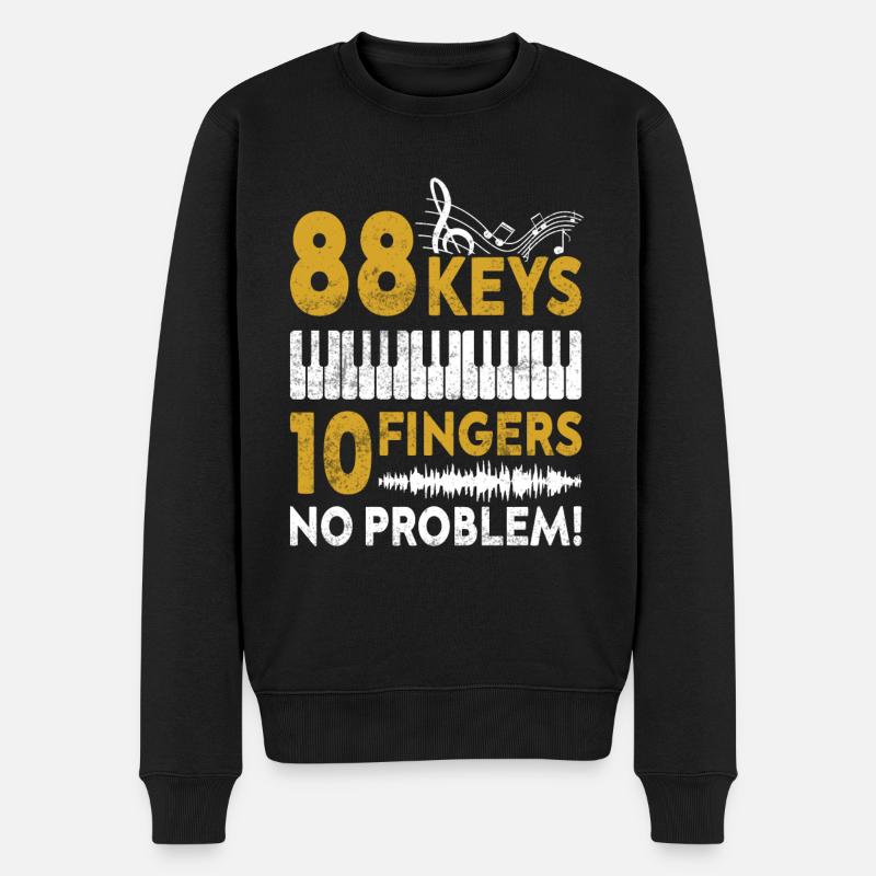 Klavier Piano Pianist - Männer Premium Bio Pullover - Schwarz