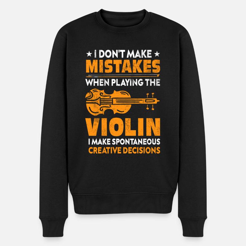 Violine Geige - Männer Premium Bio Pullover - Schwarz