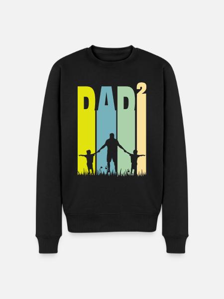 Far til to børn Far - Økologisk premium-sweatshirt til mænd - sort