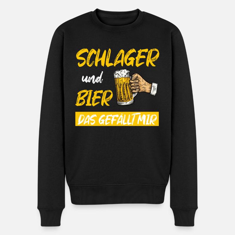 schlager bier - Männer Premium Bio Pullover - Schwarz