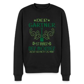Der Gärtner Ist Immer Der Mörder Garten Humor - Männer Premium Bio Pullover - Schwarz - Vorne - Nico (187cm)