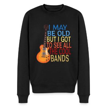 Rock Musik Opa Großvater Spruch Humor Geschenkidee - Männer Premium Bio Pullover - Schwarz - Vorne - Nico (187cm)