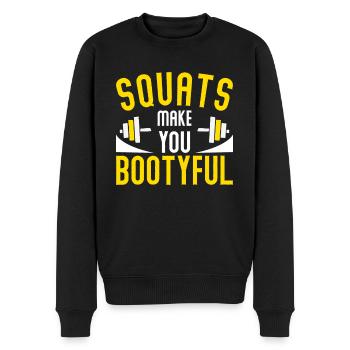 Kniebeugen Machen Sie Bootyful - Fitness - Männer Premium Bio Pullover - Schwarz - Vorne - Nico (187cm)