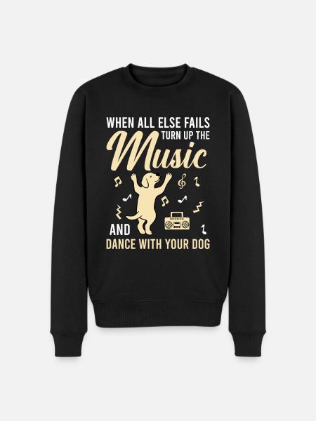Dog lover dog four-legged dancing - Men's Premium Organic Jumper - black