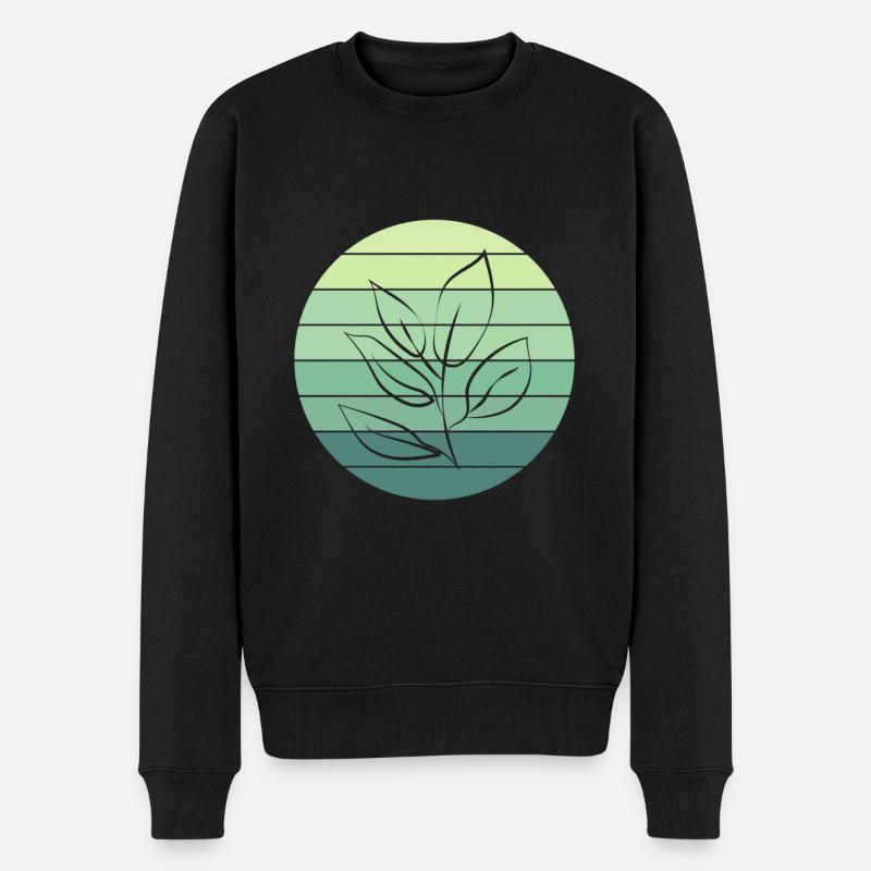 Vegetable Lover's Leaf Sunset Design - Men's Premium Organic Jumper - black