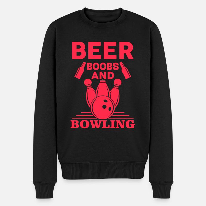 Poitrines de bière et bowling - Pull Premium bio Homme - noir