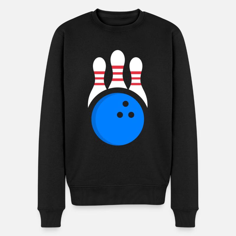 Bowler Design - Bowling - Männer Premium Bio Pullover - Schwarz