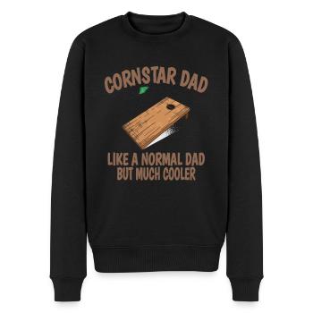 Cornstar Dad Cornhole Spieler Papa Vater Geschenk - Männer Premium Bio Pullover - Schwarz - Vorne - Nico (187cm)