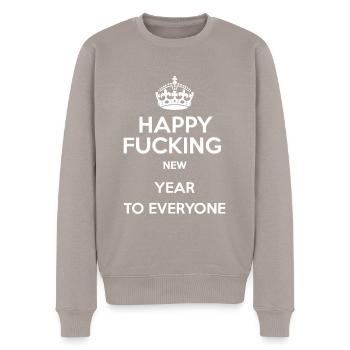 Frohes Neues Jahr An Alle - Neujahr - Männer Premium Bio Pullover - Taupe - Vorne - Nico (187cm)