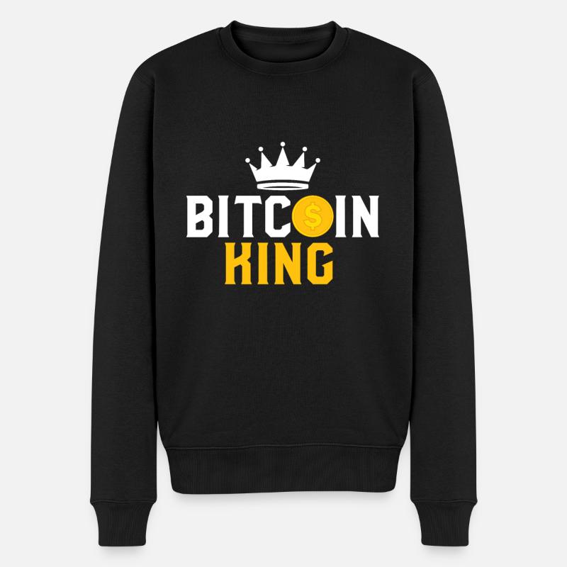 Bitcoin King - Bitcoin Krypto - Männer Premium Bio Pullover - Schwarz