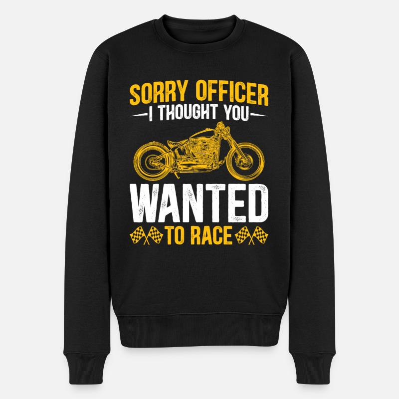 Désolé officier - Drôle de motard - Pull Premium bio Homme - noir