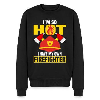 I'm hot that I have my own firefighter - Men's Premium Organic Jumper - black - Front - Nico (187cm)