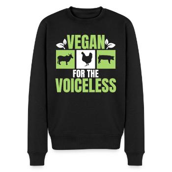 Vegan pour les sans-voix - vegan - Pull Premium bio Homme - noir - Devant - Nico (187cm)