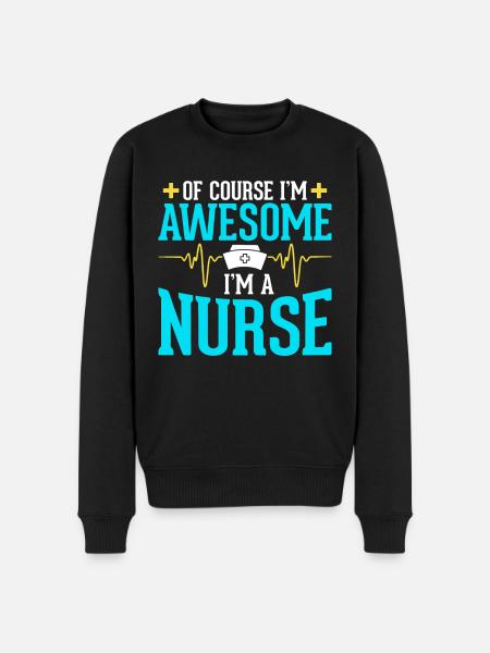I'm awesome I'm a nurse - Men's Premium Organic Jumper - black