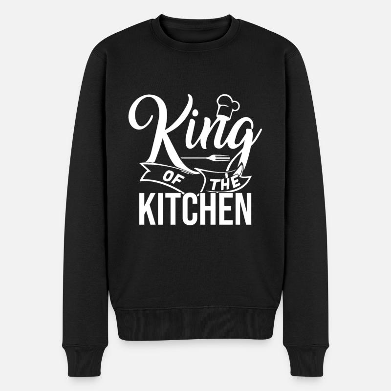 König Der Küche - Kochen - Männer Premium Bio Pullover - Schwarz