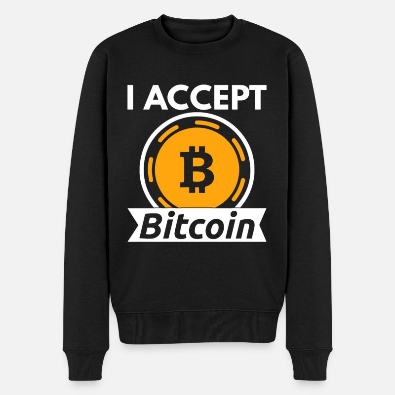 I accept Bitcoin - Crypto - Men's Premium Organic Jumper - black