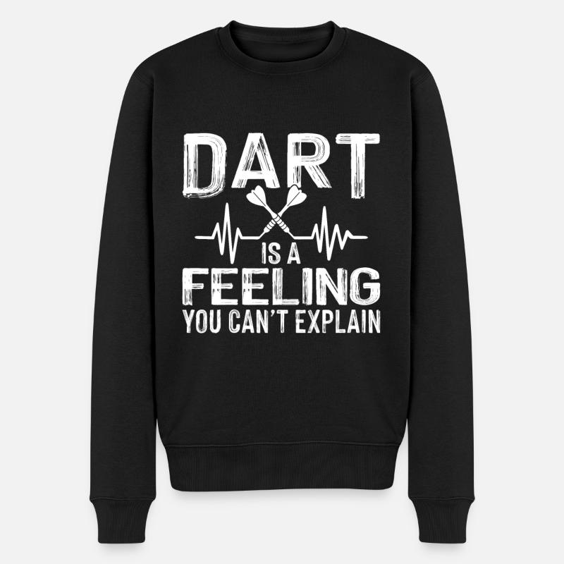 Dart Ist Ein Gefühl Das Man Nicht Erklären Kann - Männer Premium Bio Pullover - Schwarz