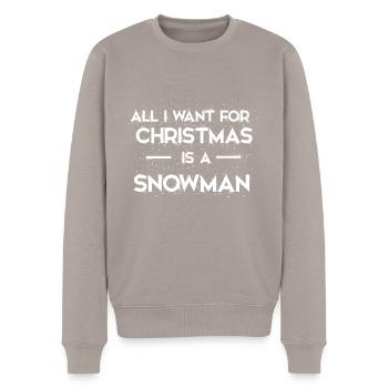 Tout ce que je veux pour Noël - Pull Premium bio Homme - taupe - Devant - Nico (187cm)