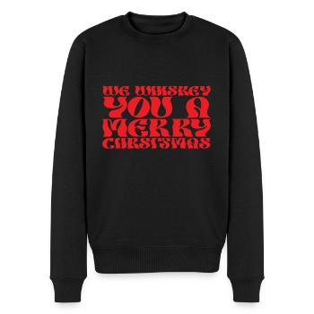 Nous vous souhaitons un joyeux Noël - Pull Premium bio Homme - noir - Devant - Nico (187cm)