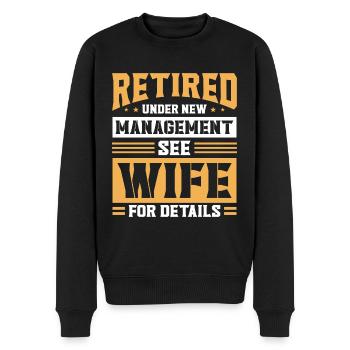 pensionné retraite humour idée cadeau grand-père - Pull Premium bio Homme - noir - Devant - Nico (187cm)