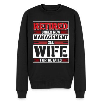 pensionné retraite humour idée cadeau grand-père - Pull Premium bio Homme - noir - Devant - Nico (187cm)