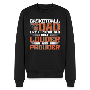 Basketball Dad Papa Vater Geschenkidee - Männer Premium Bio Pullover - Schwarz - Vorne - Nico (187cm)