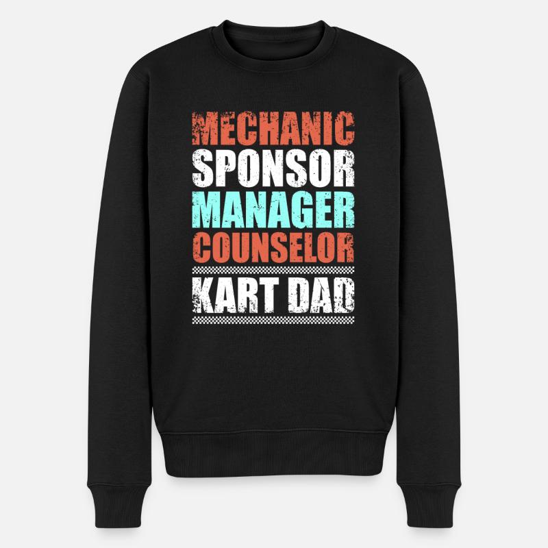 Drôle de Kart Dad Kart Racing | Go Karting Racer - Pull Premium bio Homme - noir