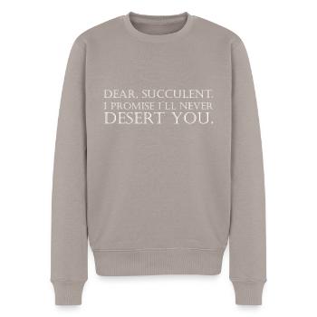 I promise I'll never let you down - Men's Premium Organic Jumper - taupe - Front - Nico (187cm)