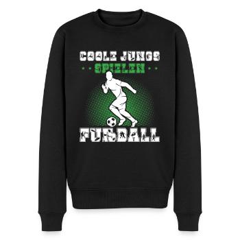 Coole Jungs Spielen Fußball Fußballer Geschenkidee - Männer Premium Bio Pullover - Schwarz - Vorne - Nico (187cm)