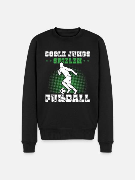 Coole Jungs Spielen Fußball Fußballer Geschenkidee - Männer Premium Bio Pullover - Schwarz