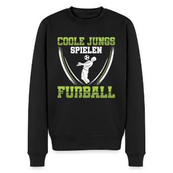 Coole Jungs Spielen Fußball Fußballer Geschenkidee - Männer Premium Bio Pullover - Schwarz - Vorne - Nico (187cm)