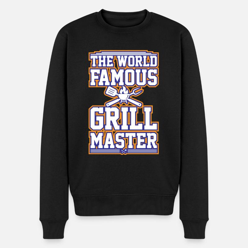 Der Weltberühmte Grillmeister - Männer Premium Bio Pullover - Schwarz