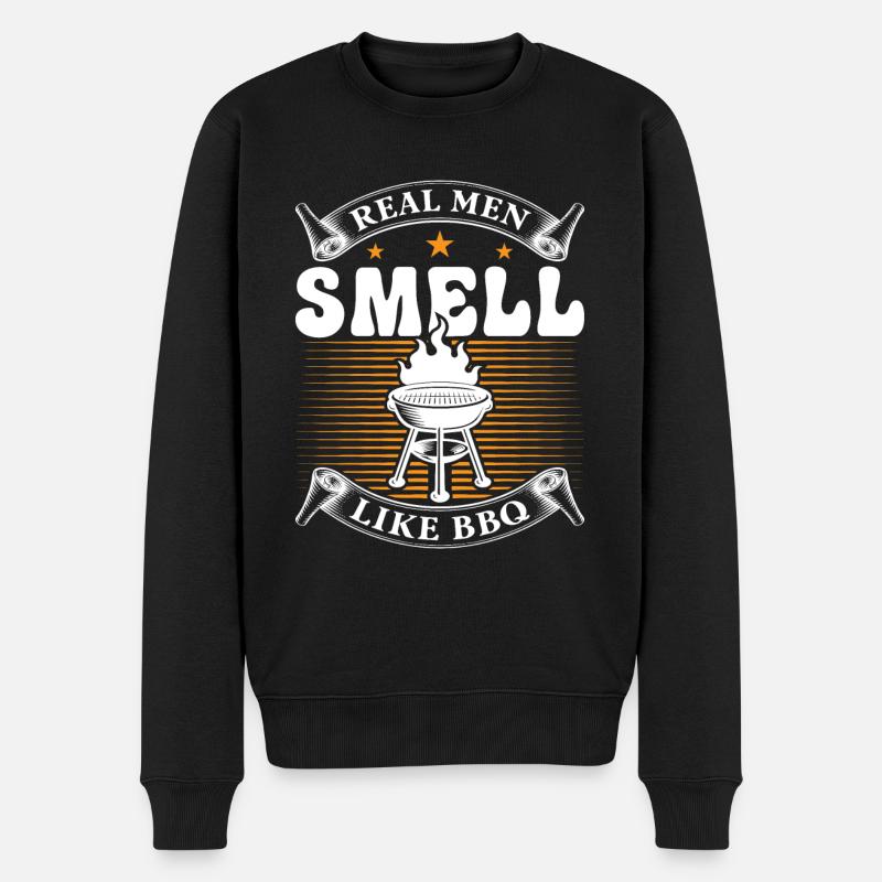 Echte Männer Riechen Nach Bbq - Männer Premium Bio Pullover - Schwarz