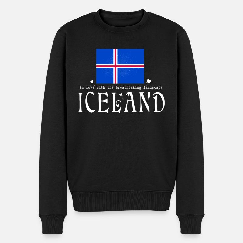 Iceland - Männer Premium Bio Pullover - Schwarz