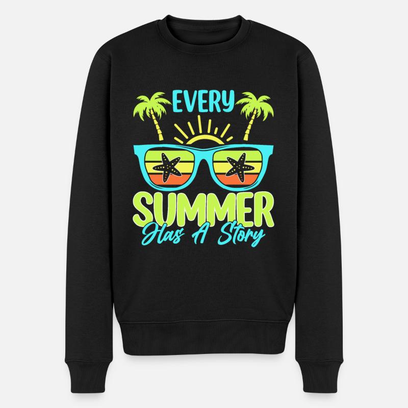 Jeder Sommer Hat Eine Geschichte - Männer Premium Bio Pullover - Schwarz