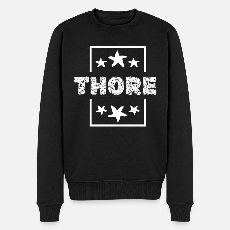 Vorname Thore - Männer Premium Bio Pullover - Schwarz