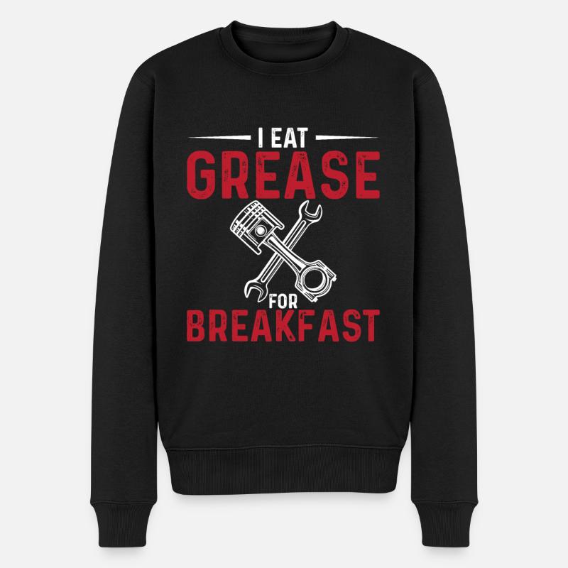 Je mange gras au petit-déjeuner - Pull Premium bio Homme - noir