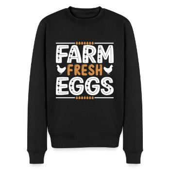 Fresh eggs from the farm - Men's Premium Organic Jumper - black - Front - Nico (187cm)