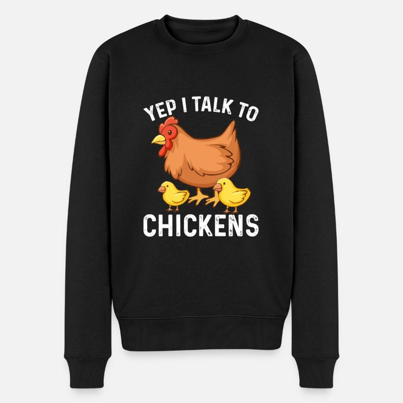 Oui, je parle aux poules - Pull Premium bio Homme - noir