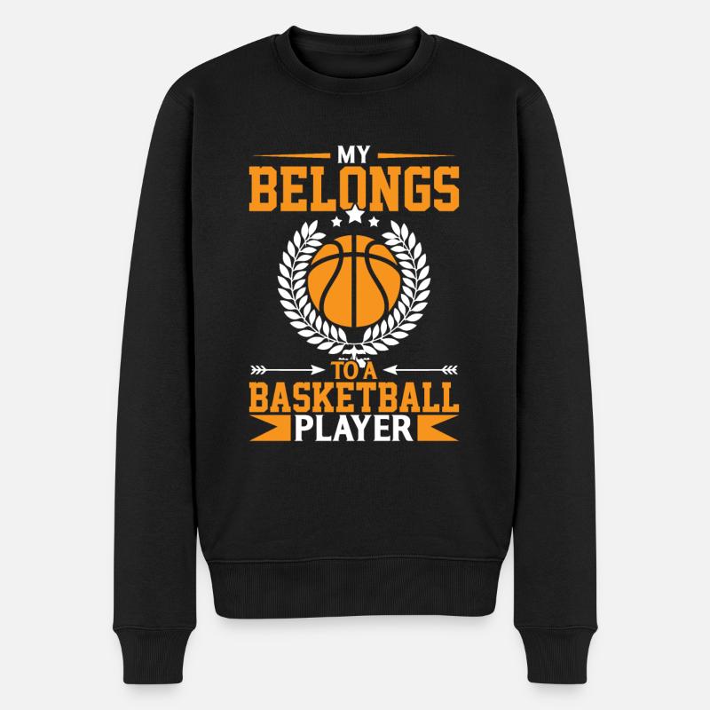 Meine Gehört Zu Einem Basketballspieler - Männer Premium Bio Pullover - Schwarz