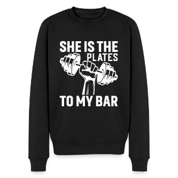 Sie Ist Die Platte Zu Meinen Barren - Männer Premium Bio Pullover - Schwarz - Vorne - Nico (187cm)