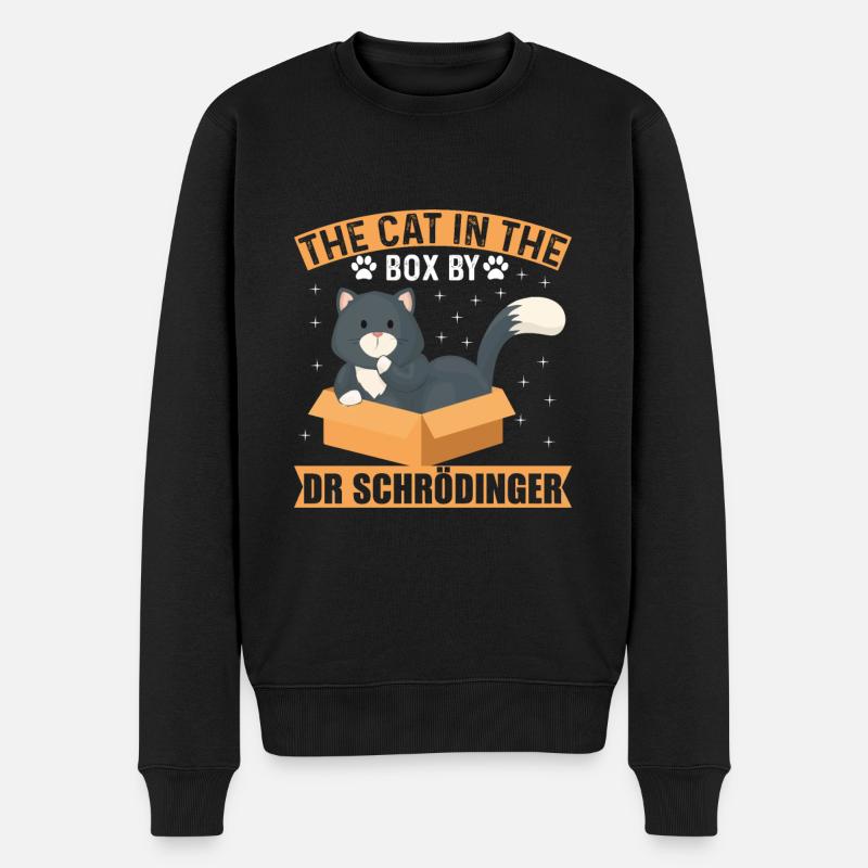 Die Katze In Der Kiste Von Dr. Schrödinger - Männer Premium Bio Pullover - Schwarz