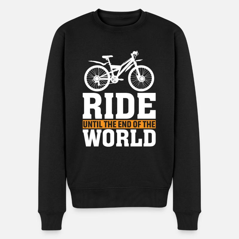 Radfahren Bis Zum Ende Der Welt - Männer Premium Bio Pullover - Schwarz