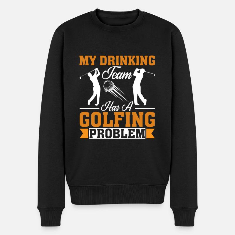 Mein Trinker-Team Hat Ein Golf-Problem - Männer Premium Bio Pullover - Schwarz